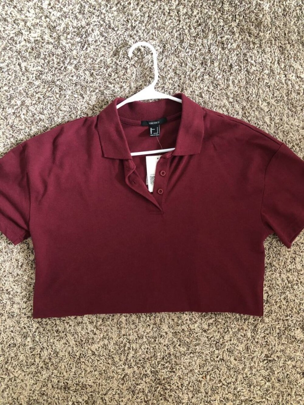 NWT Forever21 burgundy crop top